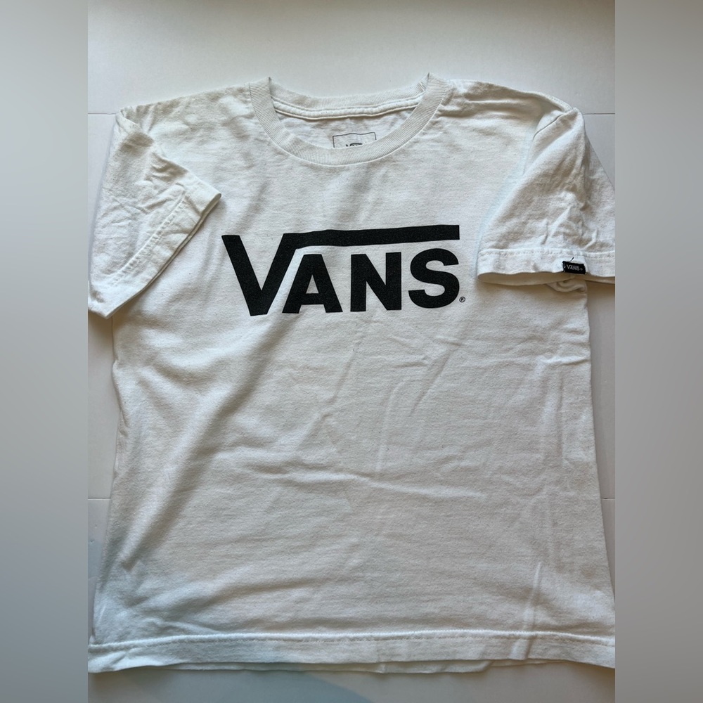 Vans Kids White Tee with Black Tag